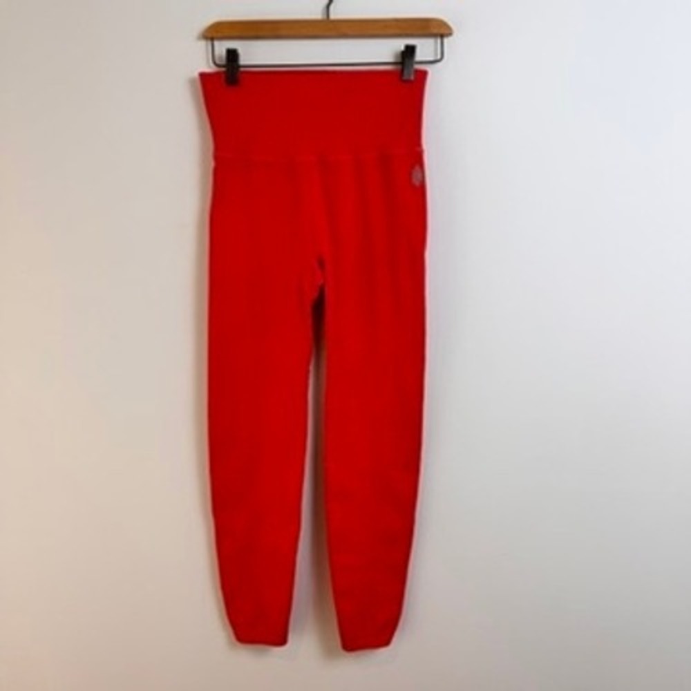 Free People Movement High Rise Leggings Red Womens M/L HighWaisted Athletic Yoga